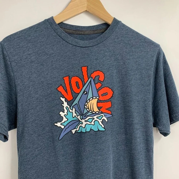 Volcom Boys Geometric Shark Bite Crew Neck Short Sleeve Shirt Size XL - Picture 4 of 10